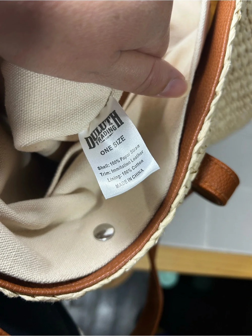 Duluth Trading Co Convertible Straw Bag Backpack Shoulder Bag Tote Beach Large